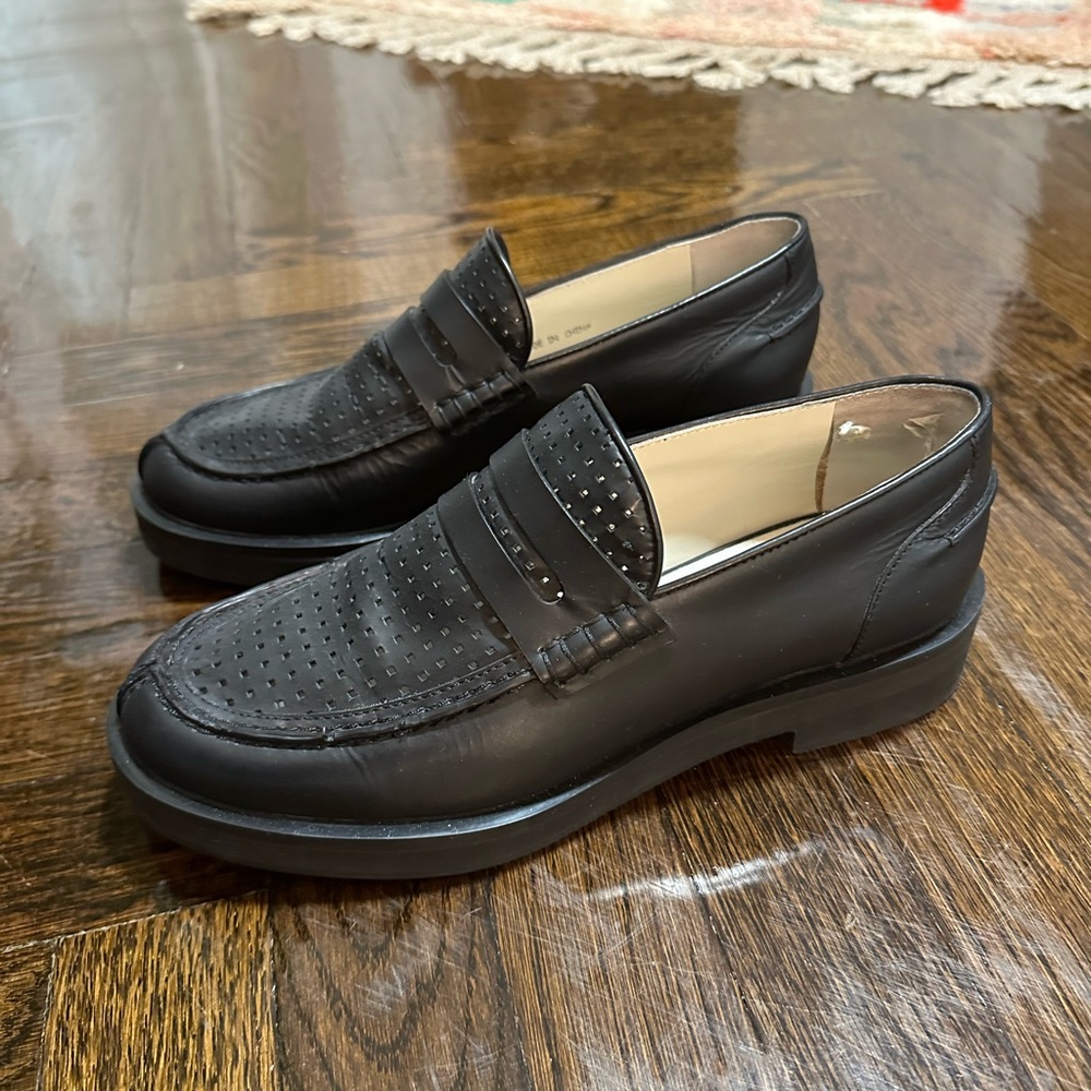 Black jil sander loafers women 39